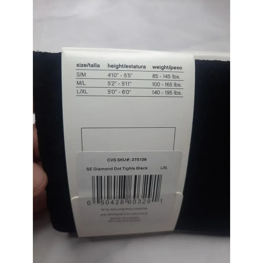 Hanes Stylessentials Fashion Textured Tights Black LXL
